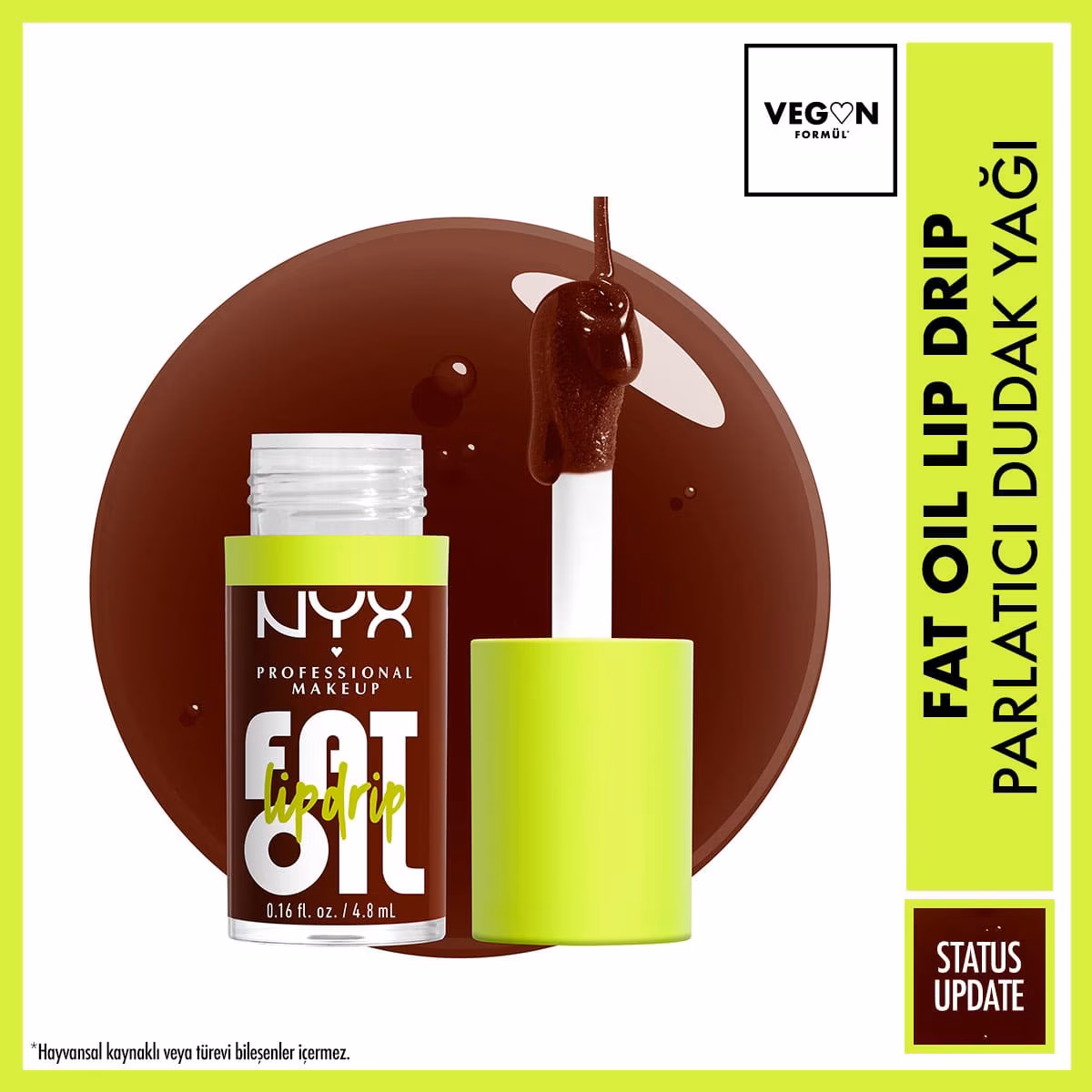 Professional Makeup Fat Oil Lip Drip Parlatıcı Dudak Yağı Status Update